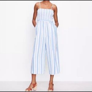 Loft Striped Linen Jumpsuit / Size: M / Never Worn - Great Condition